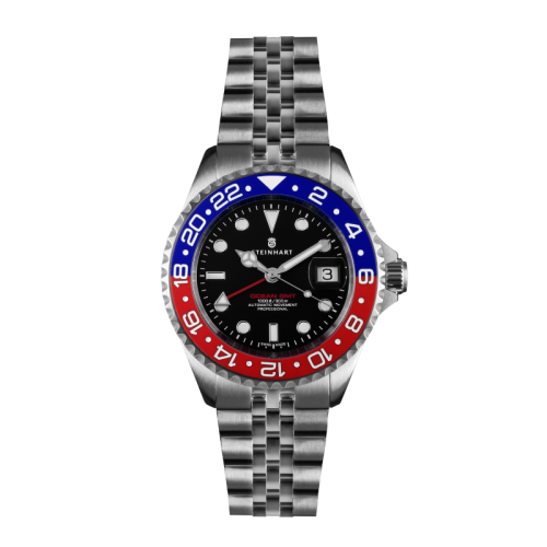 Ocean 39 GMT.2 BLUE-RED Ceramic  Taucheruhr mit klarem Zifferblatt | Steinhart Watches 
