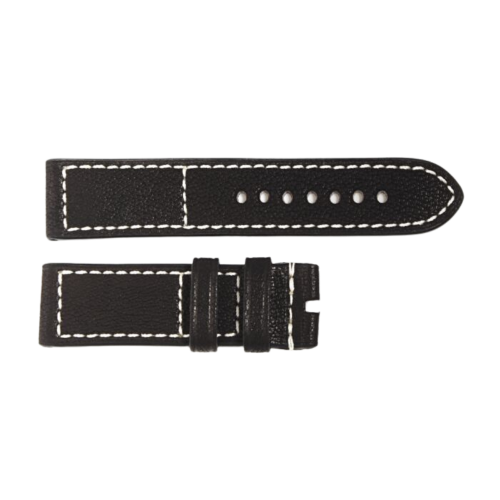 Armband Schwarz Old Vintage, weiße Naht, Größe S