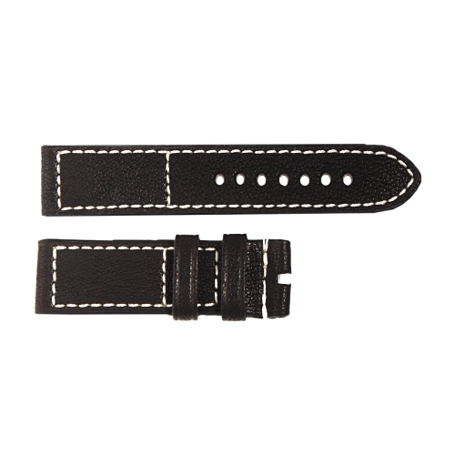 Armband Schwarz Old Vintage, weiße Naht, Größe L