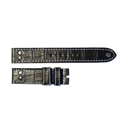  Fliegerband schwarz mit Krokoprägung Größe M