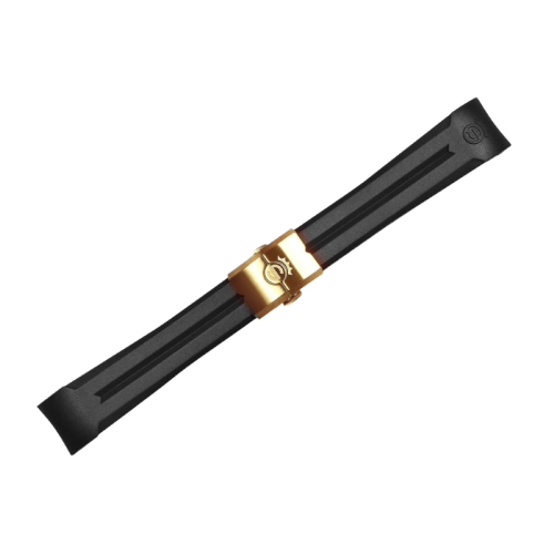 Kautschukband neu 22x18 mm für Ocean 42 mit Schließe pink gold
