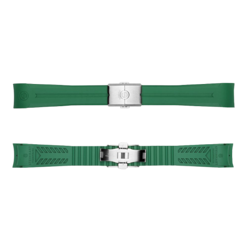 Kautschukband grün 20 mm für Ocean 39 mit Schließe Stahl