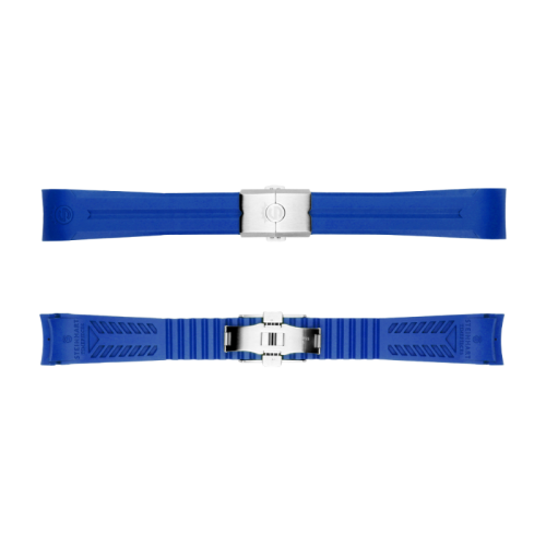 Kautschukband blau 20 mm für Ocean 39 mit Schließe Stahl
