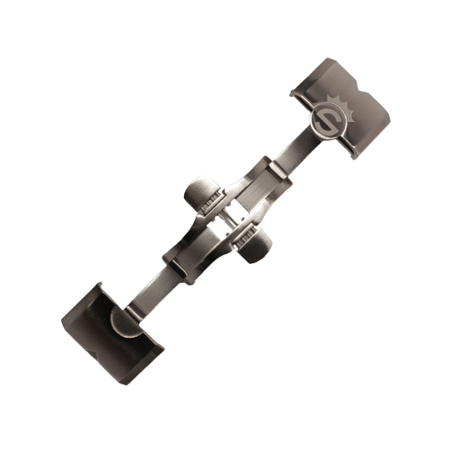 Faltschließe Edelstahl 22 mm für Kautschukband 24 mm