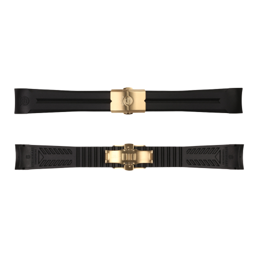 Kautschukband 22 mm für Ocean 42 mit Schließe gelbgold