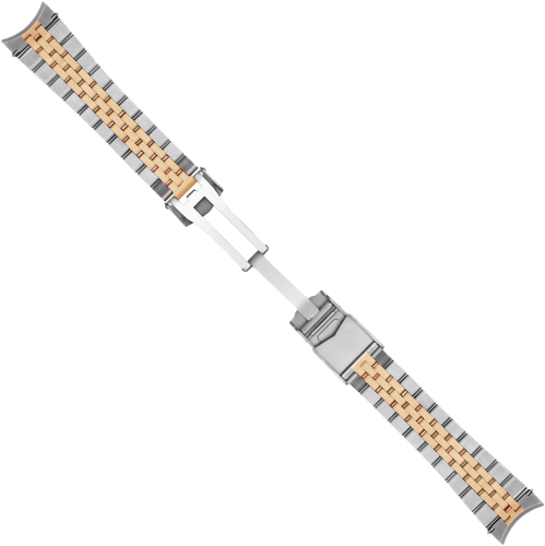 Stahlband bicolor satiniert 22x18 mm fünfreihig inkl. Bandanstöße